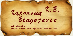 Katarina Blagojević vizit kartica